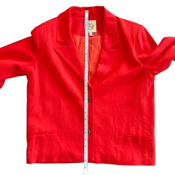 NEW Chaser Brand Women's Santanaa Linen-blend Blazer in Flame Red Size Small - Picture 11 of 13